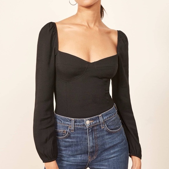 Reformation Black Long Sleeve Yop - Picture 2 of 9